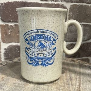 Vintage Fourteenth Anniversary Amish Oak Furniture Tams Made England Coffee Mug